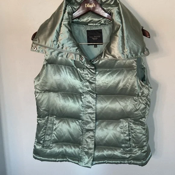 Talbots Ladies Puffer Vest with Duck Down and Feather Fill Size L Petite - Picture 4 of 11